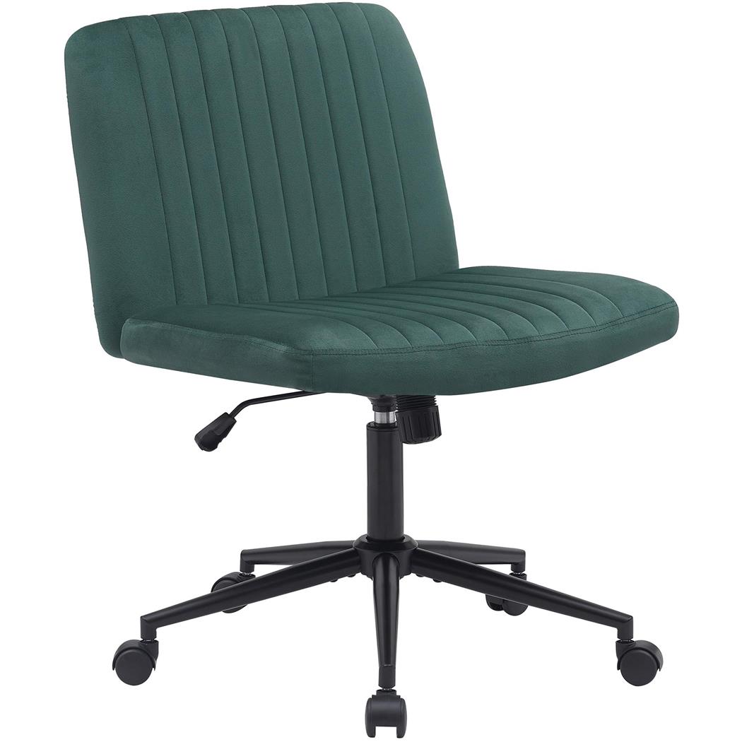 Chaise de Bureau SONNY, Structure en Métal, Revêtement en Velours, Vert