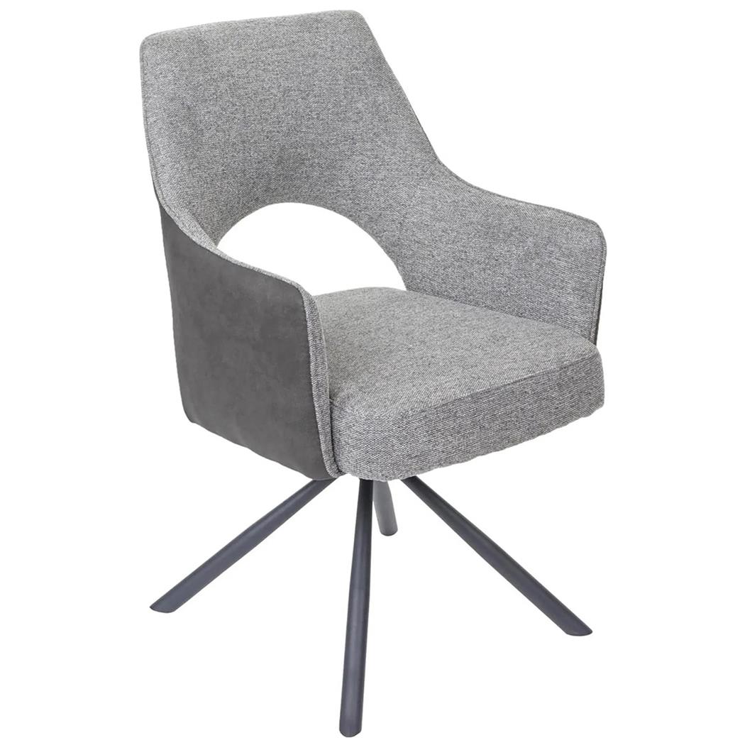 Chaise Conférence ANNIE, Design Moderne et Original, Pivotante, en Tissu, Gris