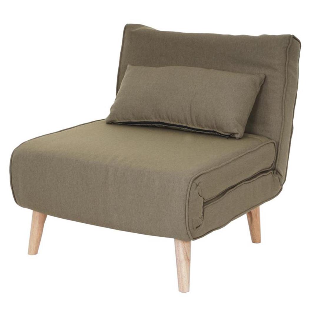 Fauteuil PRETTY, Convertible en Lit, Confortable et Fonctionnel, en Tissu, Vert