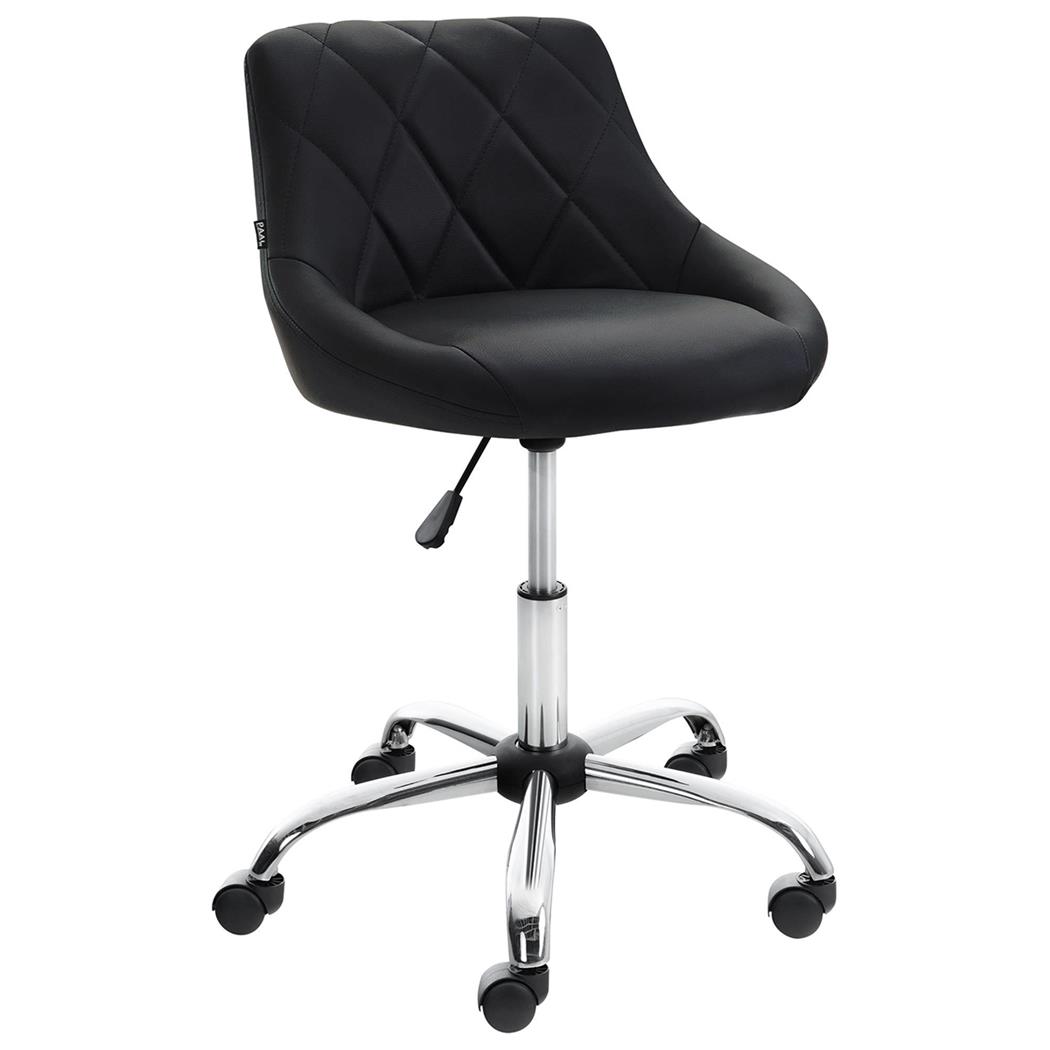 Tabouret de Travail DOVER CUIR, Rembourrage Épais, Design élégant, Noir