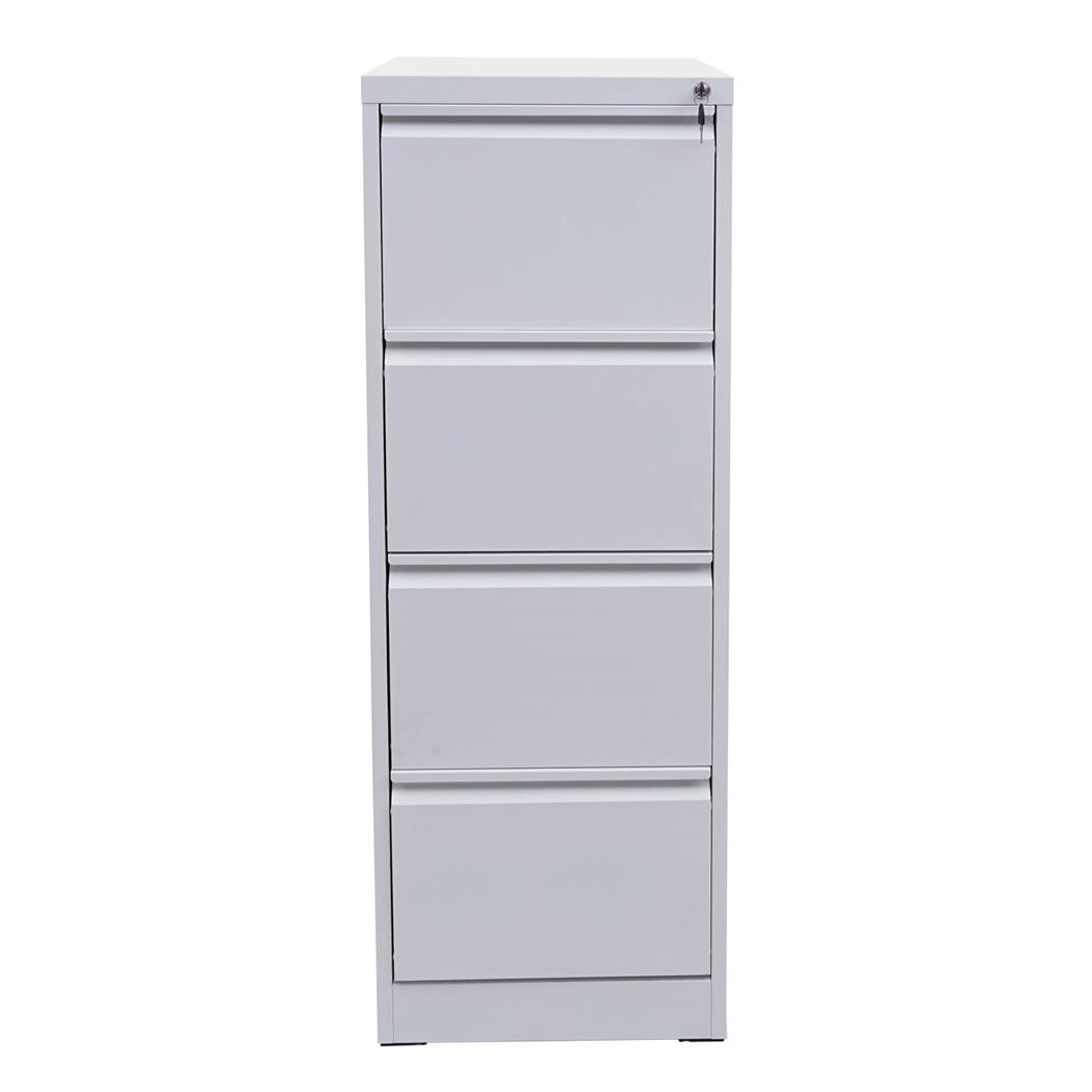 Meuble Classeur GIBERT, 4 tiroirs, 132x62x46 cm, en acier blanc