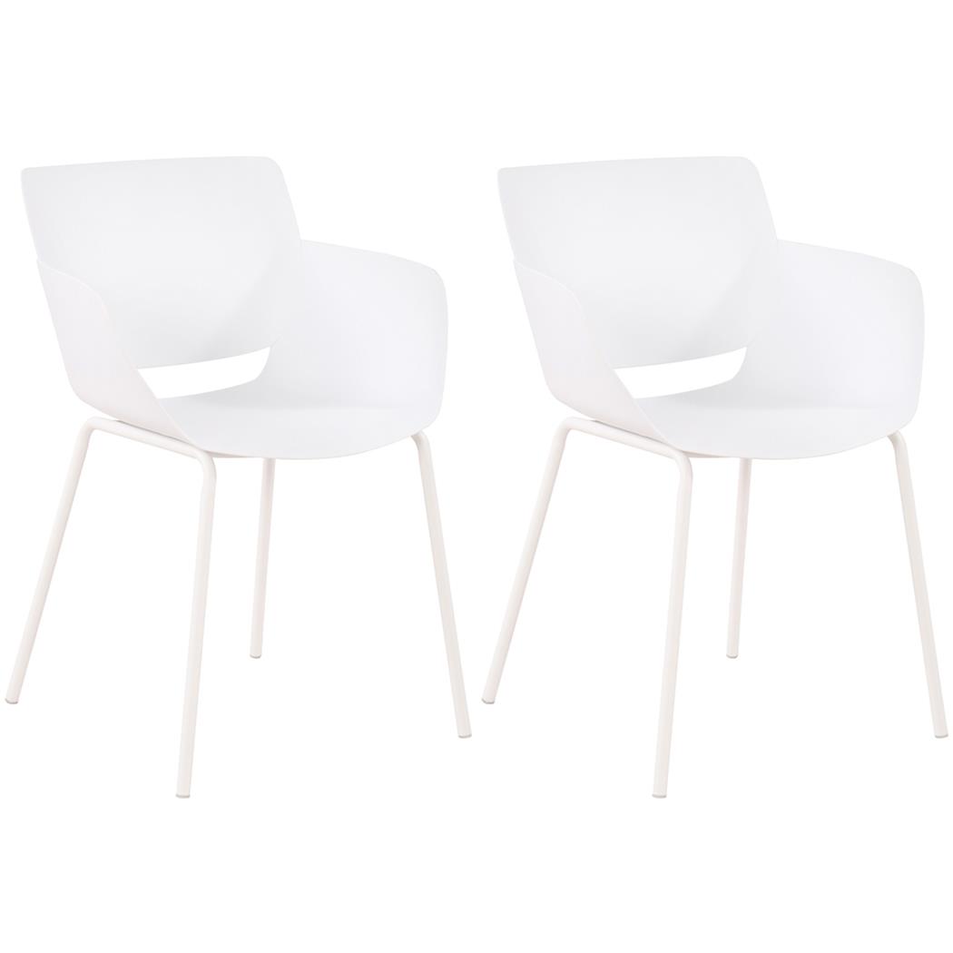 Lot de deux chaises visiteur RIKO, Confortable, Polyvalente et Robuste, Blanc