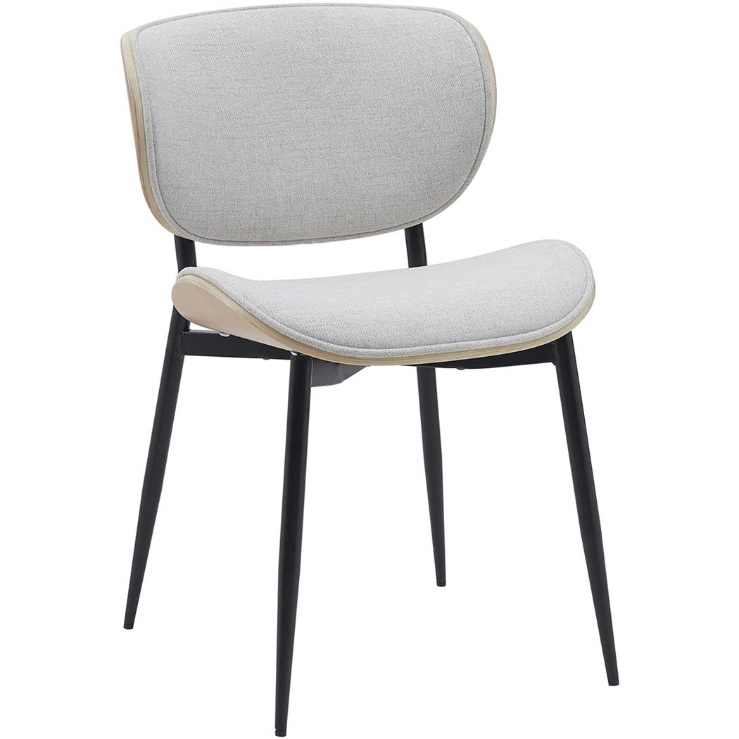 Chaise Visiteur BRONSON TISSU, Design Exclusif, Structure en Bois Naturel, Crème