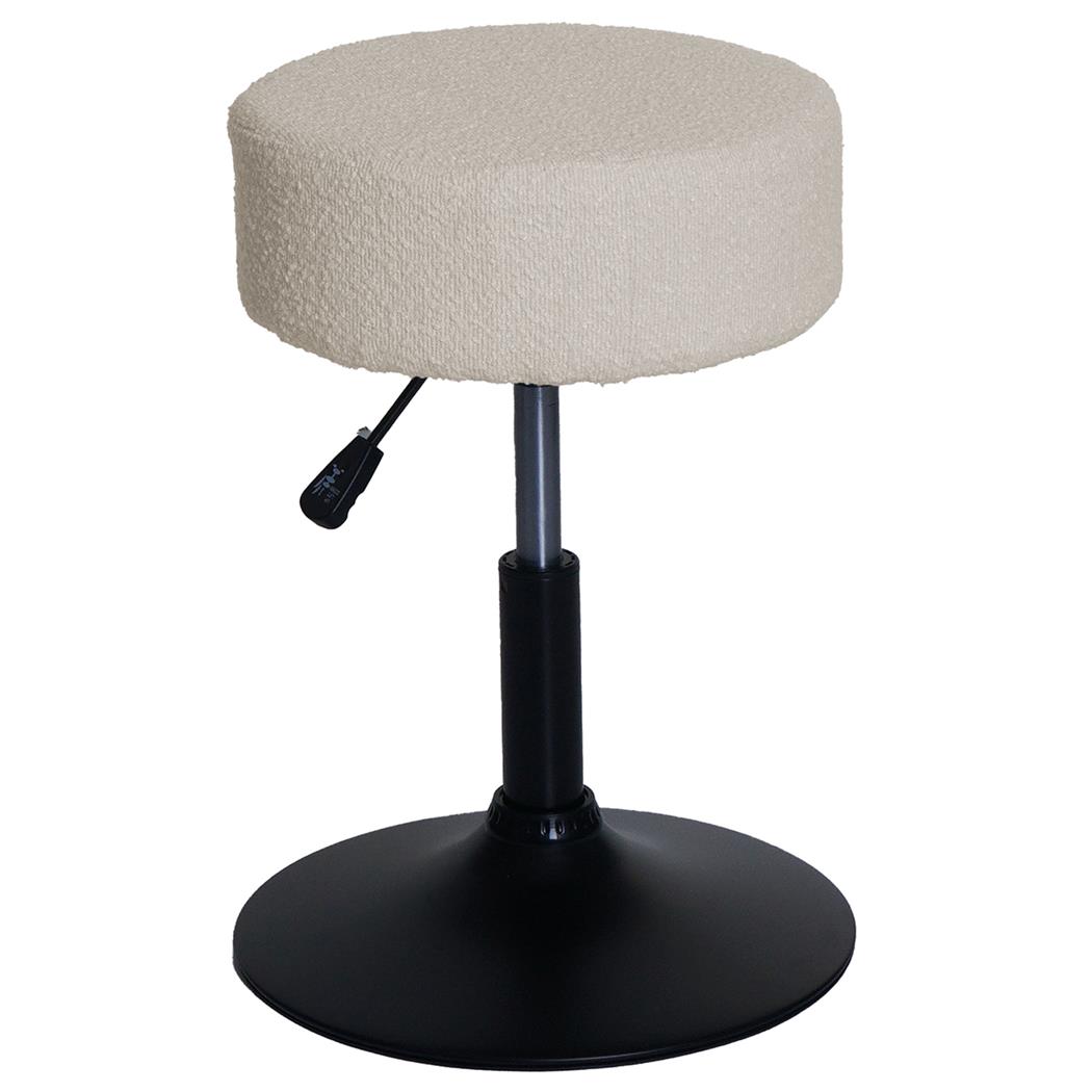 Tabouret BLOOM, Pivotant à 360°, Rembourrage Epais, En Tissu Crème