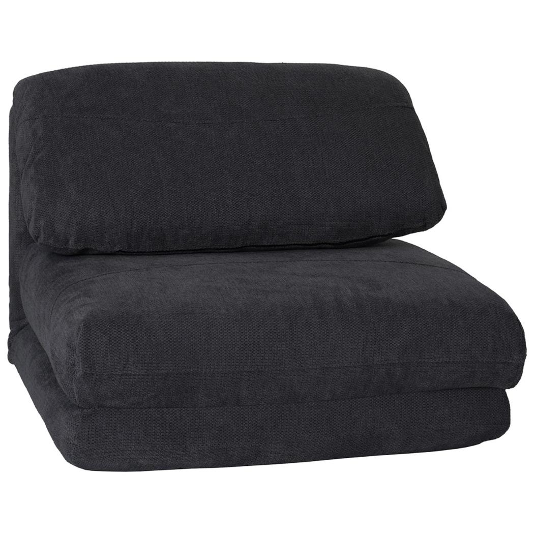 Chauffeuse NANTES, Convertible en Lit, Confortable et Polyvalente, en Tissu, Gris Foncé