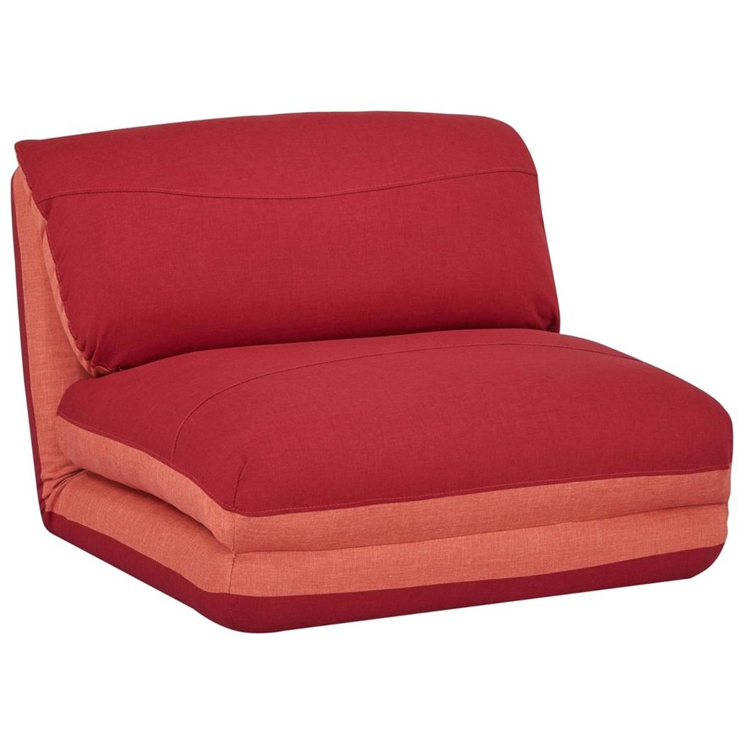 Chauffeuse NANTES, Convertible en Lit, Confortable et Polyvalente, en Tissu, Orange et Rouge