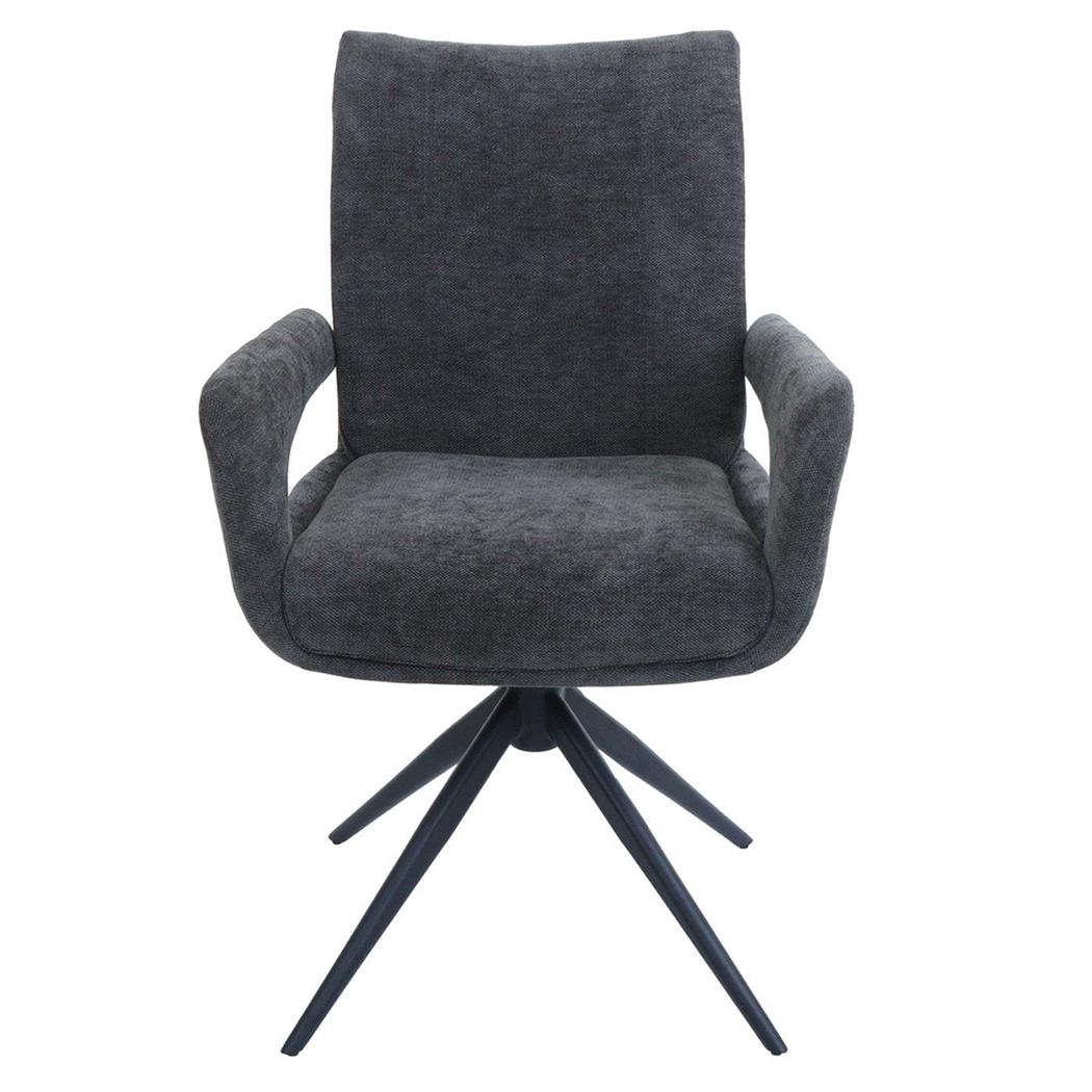 Fauteuil Visiteur LELIA, Pivotant, Rembourrage Épais, Design Moderne, en Tissu, couleur Gris