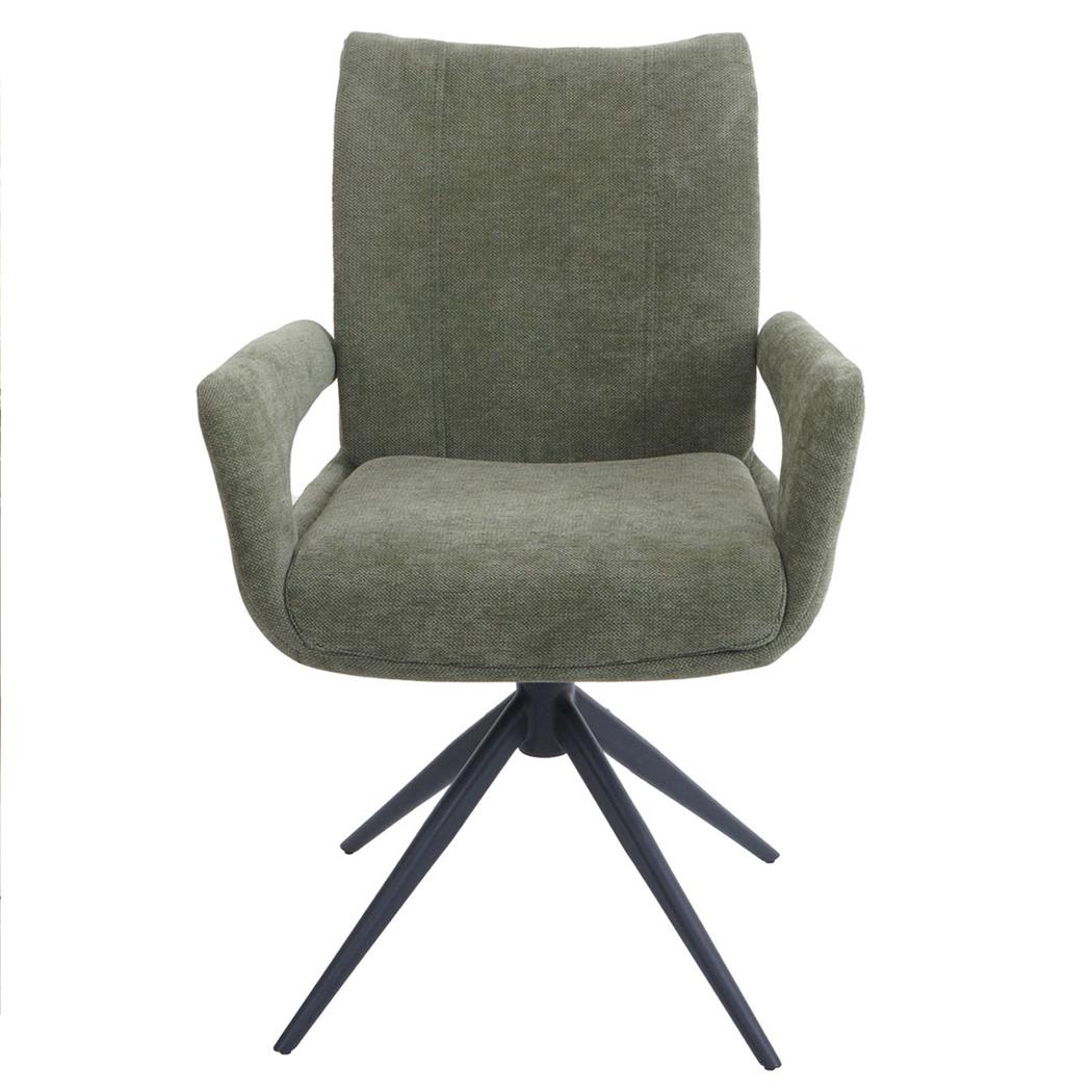 Fauteuil Visiteur LELIA, Pivotant, Rembourrage Épais, Design Moderne, en Tissu, couleur Vert