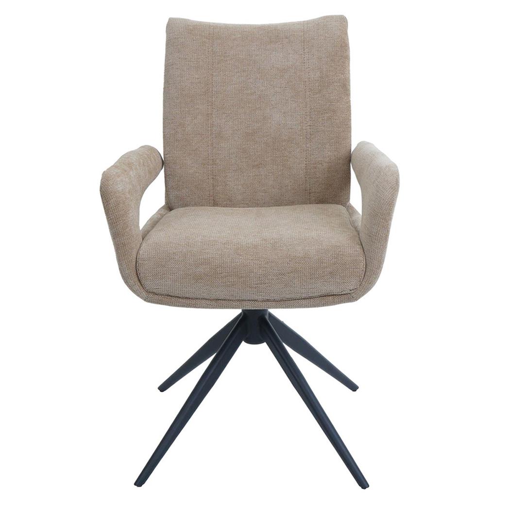 Fauteuil Visiteur LELIA, Pivotant, Rembourrage Épais, Design Moderne, en Tissu, couleur Marron Clair