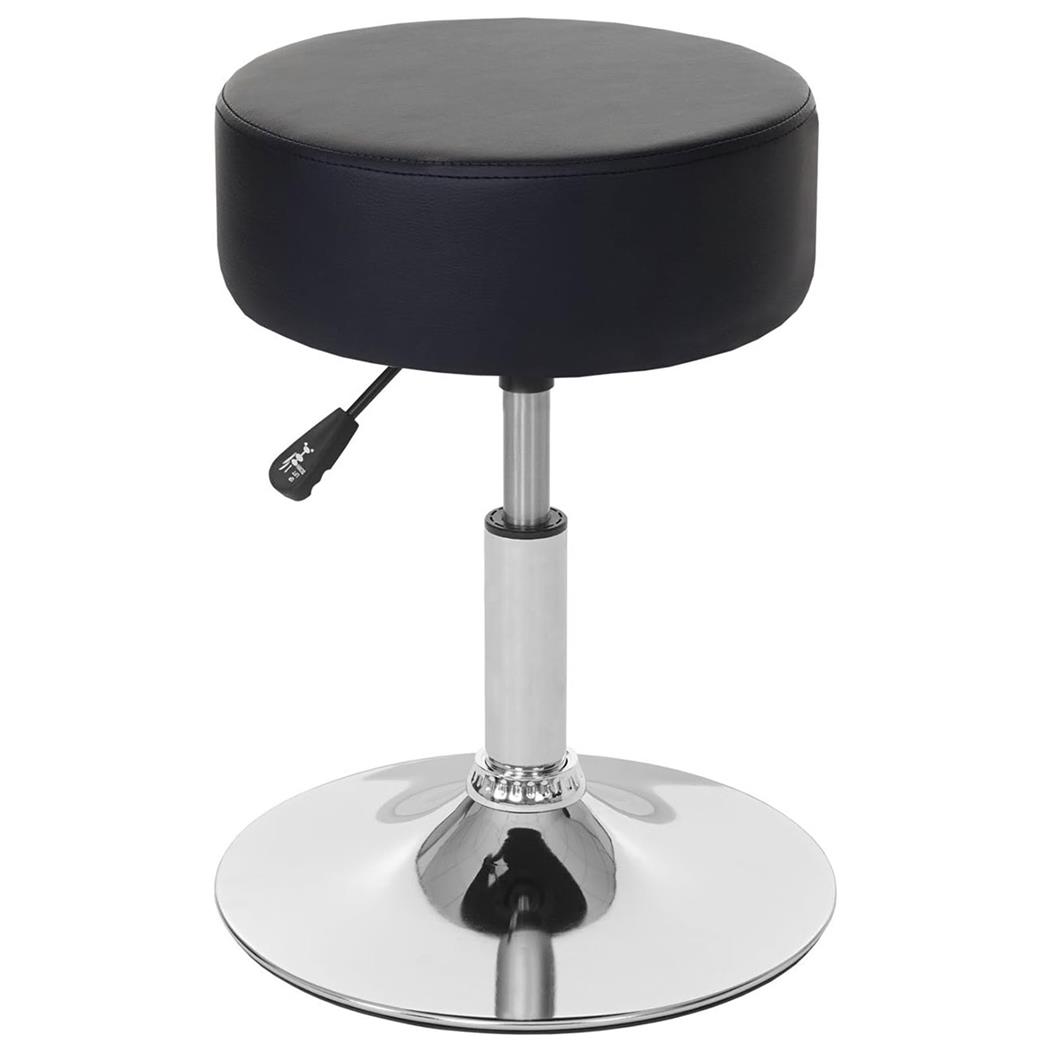 Tabouret DANKO, Pivotant à 360°, Rembourrage Epais, En Cuir, Noir
