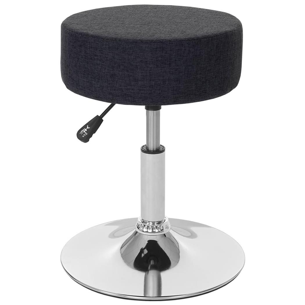 Tabouret DANKO, Pivotant à 360°, Rembourrage Epais, En Tissu, Gris Foncé