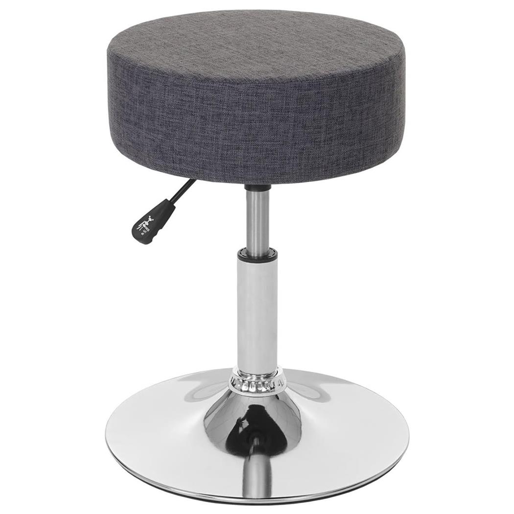 Tabouret DANKO, Pivotant à 360°, Rembourrage Epais, En Tissu, Gris