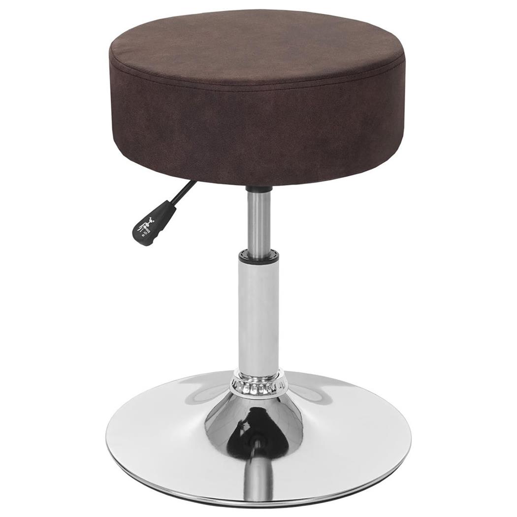 Tabouret DANKO, Pivotant à 360°, Rembourrage Epais, En Cuir Effet Daim, Marron
