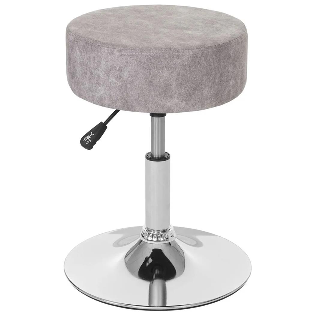 Tabouret DANKO, Pivotant à 360°, Rembourrage Epais, En Cuir Effet Daim, Gris