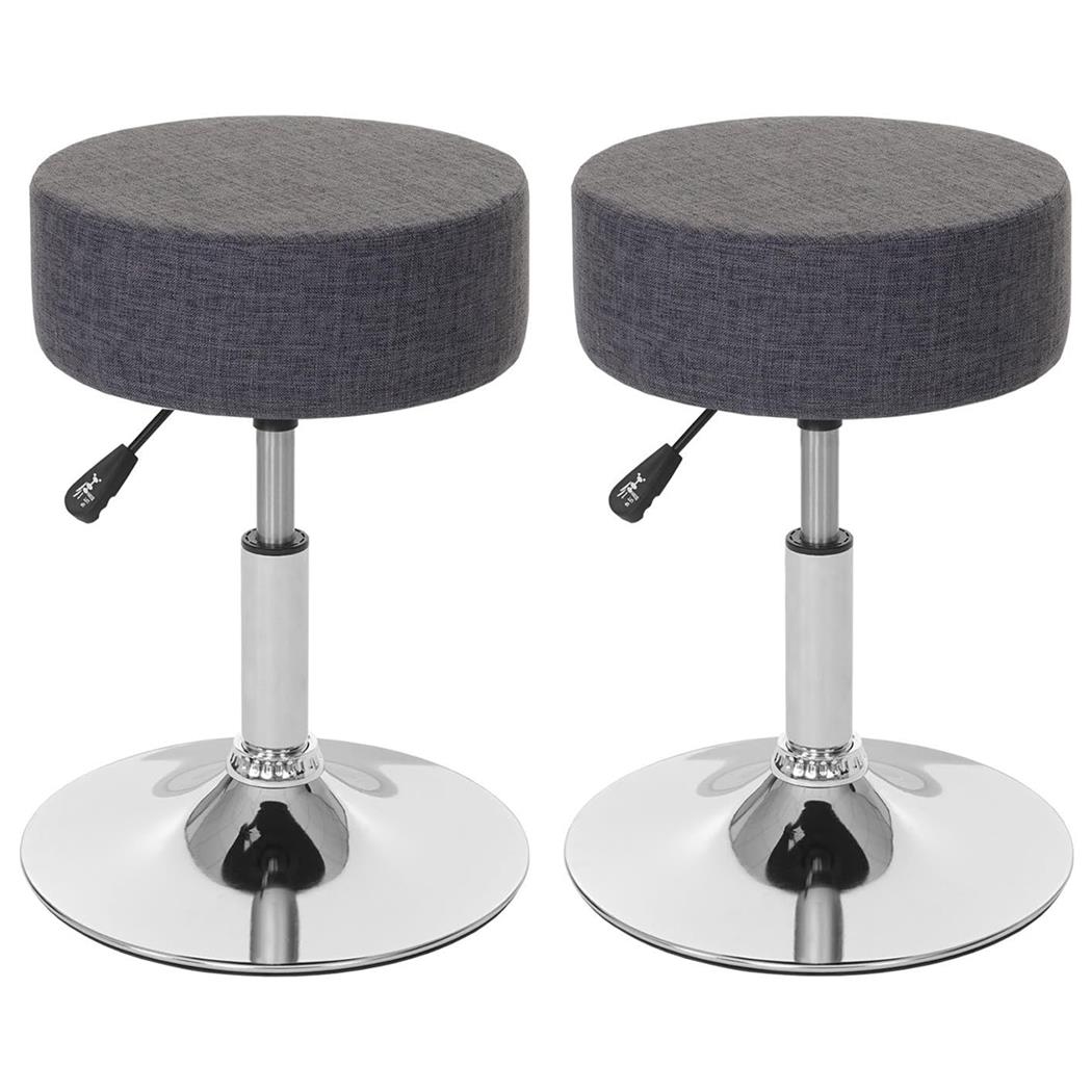Lot de 2 Tabourets DANKO, Pivotants à 360°, Rembourrage Epais, En Tissu, Gris Clair