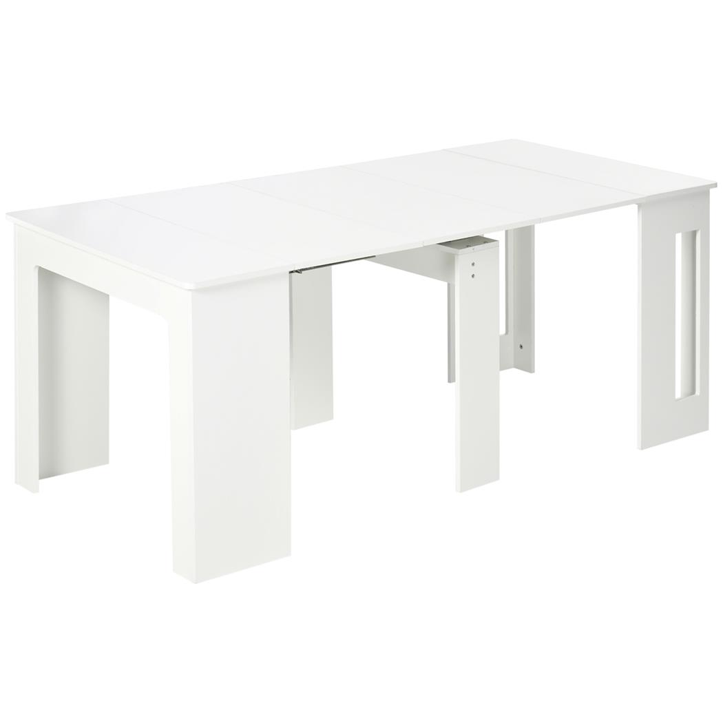 Table de Réunion ASMARA, Extensible de 60 à 180 cm, en Bois, Blanc