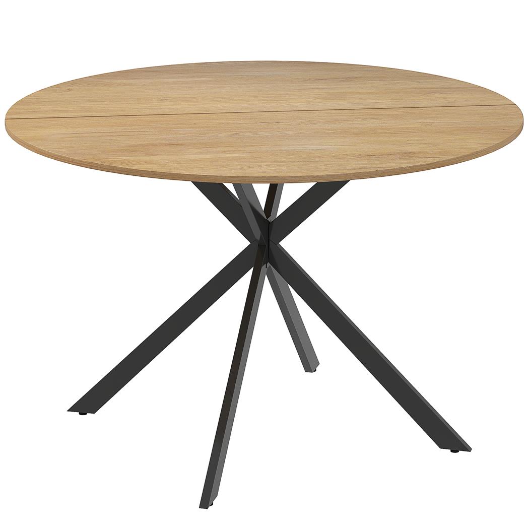 Table de Réunion VENUS, Ronde, Structure en Acier, Ø120x75 cm, en couleur Chêne