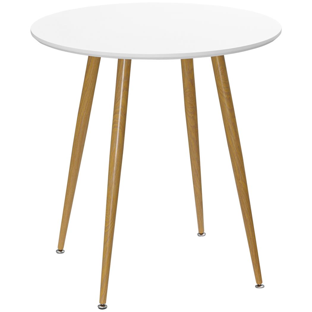 Table de Réunion CABO, Ronde, Dimensions Ø72x75 cm, Design Tendance, En Bois, Blanc