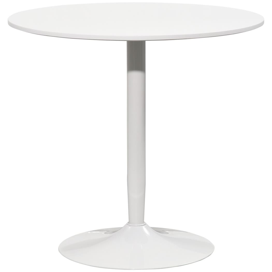 Table de Réunion TURIN, Ronde, Structure d’Acier, Ø70x75 cm, Blanc