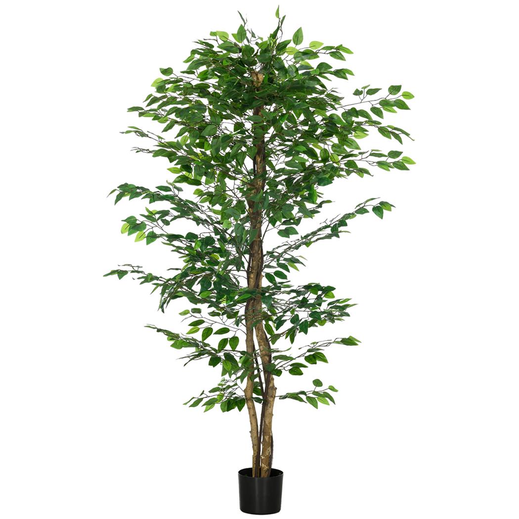 Plante de Bureau VITAL, Hauteur 180cm, Ficus Artificiel avec Pot Inclus