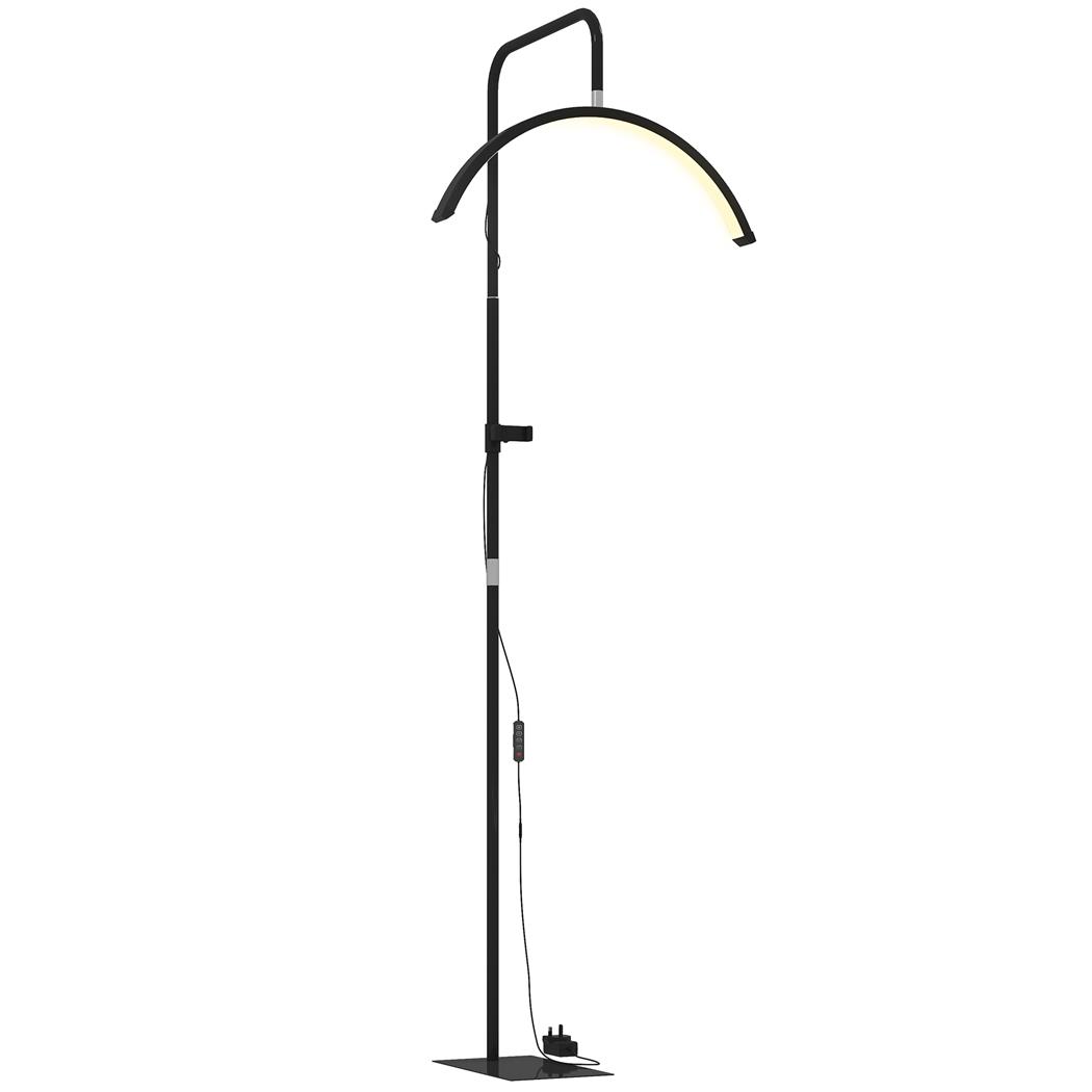 Lampe de Bureau CLARIT, Design En Demi-Lune, Dimensions 77,5 x 20,5 x 186 cm, Noir