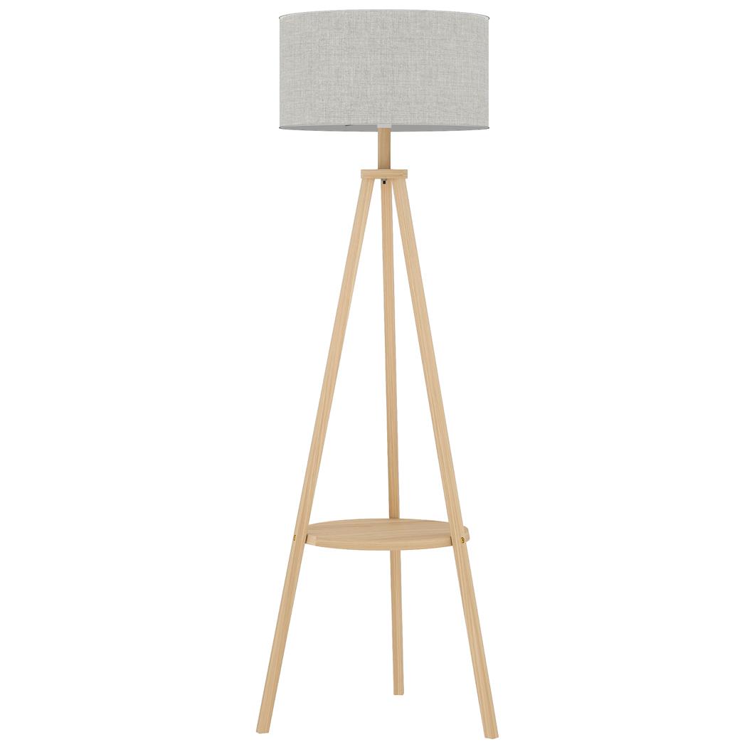 Lampe de bureau FOCUSA, Sur Trépied en Bois, Dimensions 48 x 48 x 153 cm, Gris