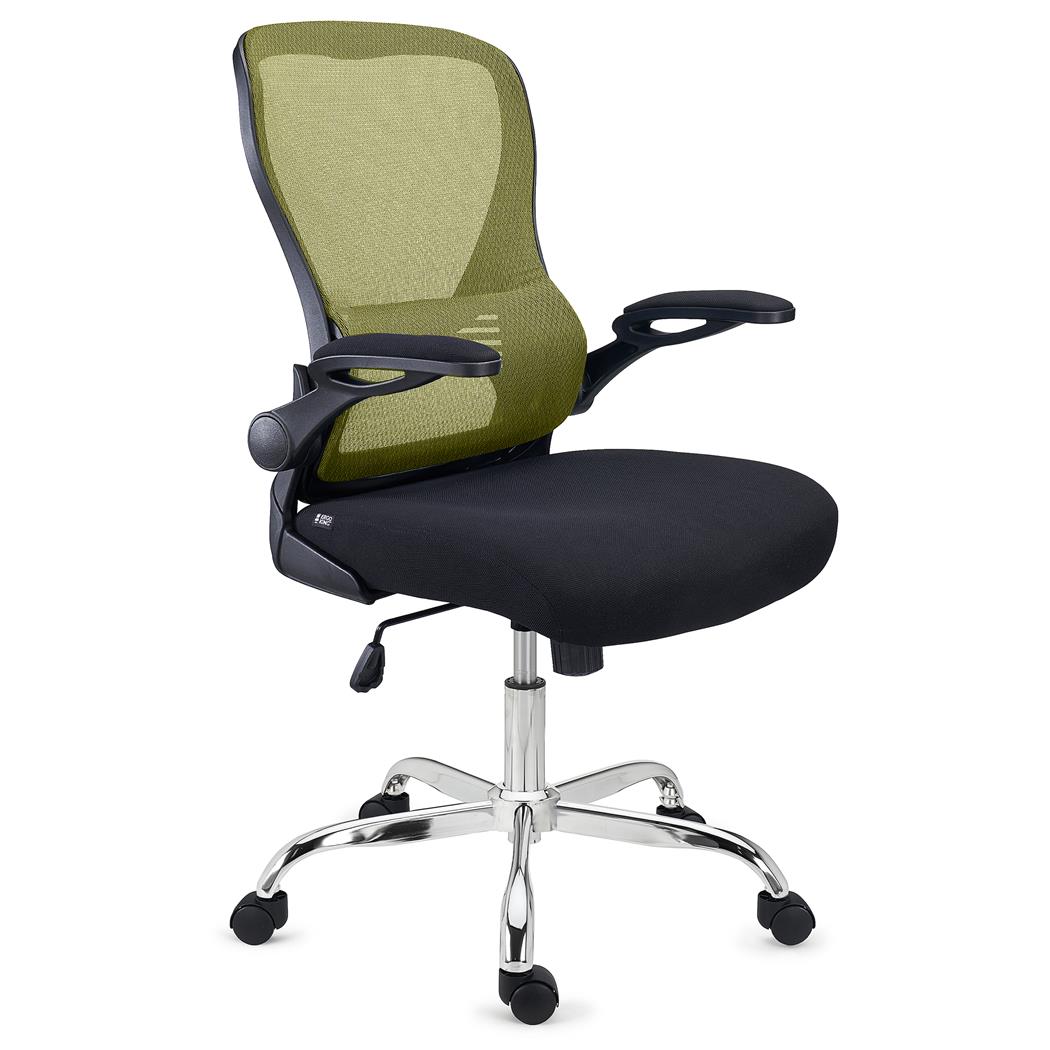DEMO# Chaise de Bureau CORFU, Accoudoirs Rabattables, Design Ergonomique, Vert