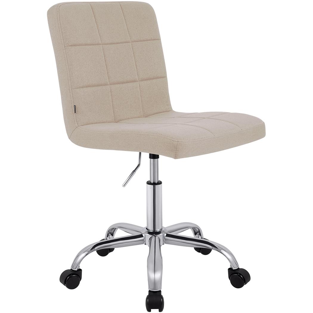 Chaise de Bureau CLIP TISSU, Piétement Métallique, Design Moderne, En Tissu, Crème