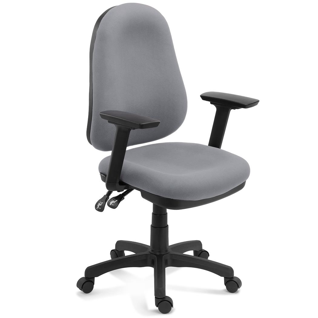 Chaise Ergonomique ZENIT, Support Lombaire, Accoudoirs Ajustables, Excellent Rembourrage, Gris