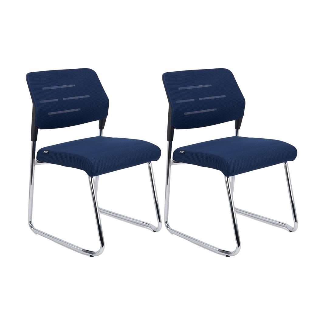 Lot de 2 Chaises visiteur FOSTER, Robustes et Confortables, en Maille Respirable, Bleu