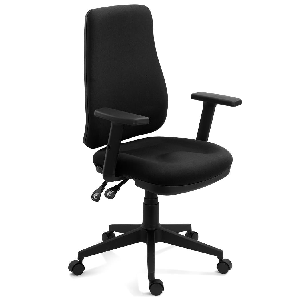 Chaise de Bureau FOCUS, Réglages Ergonomiques, En maille et Tissu, Noir