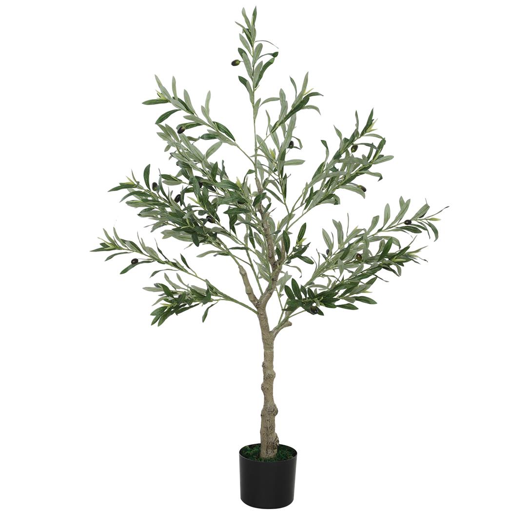 Plante de Bureau ECOA, Hauteur 120cm, Olivier Artificiel, Pot Inclus
