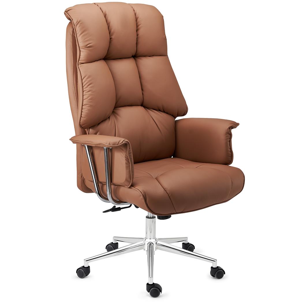 Fauteuil de bureau PRESIDENT TISSU, Elégance et Confort, En Tissu Marron