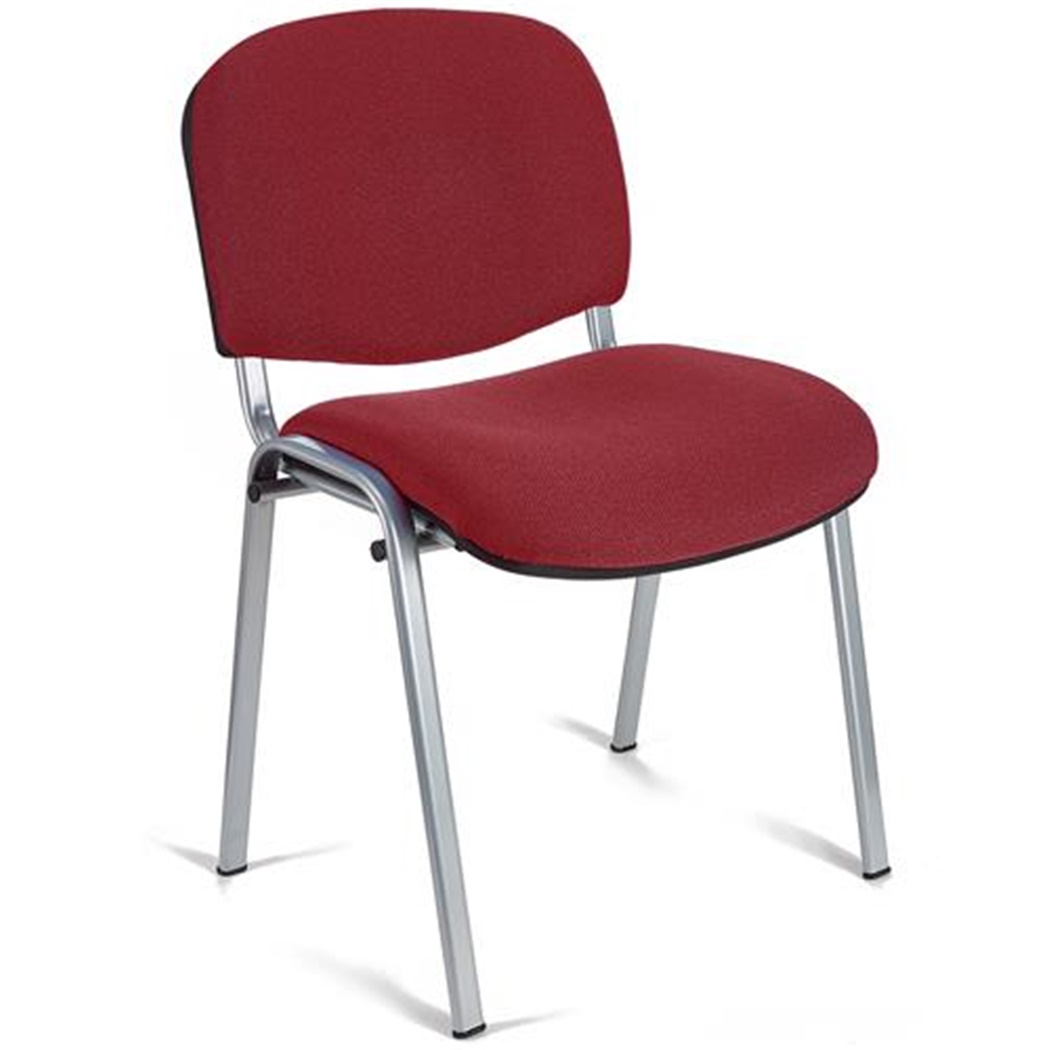 Chaise visiteur MOBY BASE, Commode et Pratique, Prix Incroyable, Bordeaux et Piétement Gris