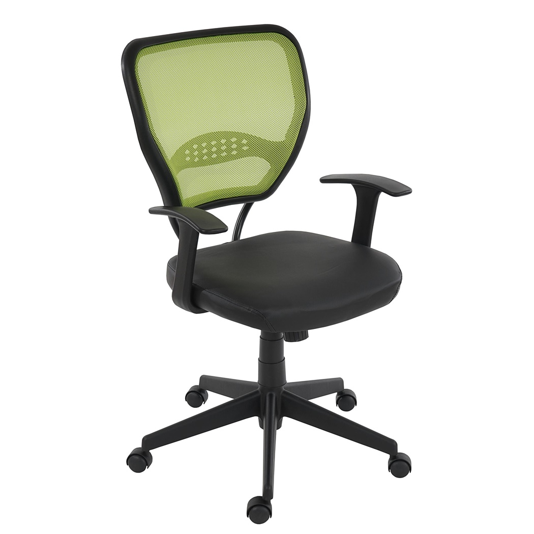 Chaise de bureau XXL (jusqu'à 150kg) TENOYA BASE  avec Accoudoirs, Dossier en maille, Vert