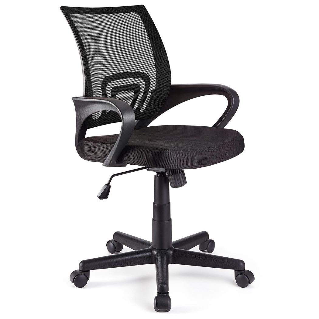 Chaise de bureau SÉOUL, Design séduisant, Grande Assise Rembourrée, Noir