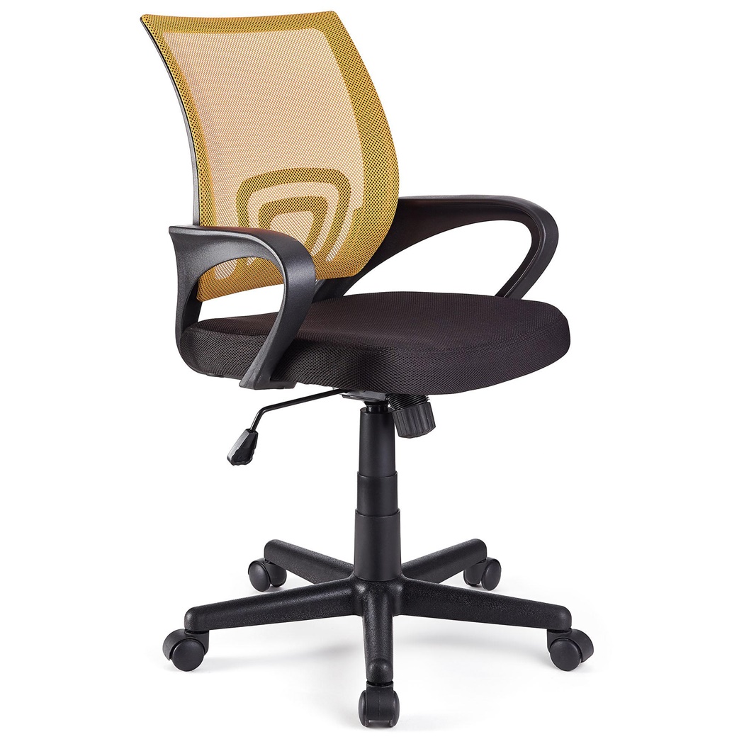 Chaise de bureau SÉOUL, Design séduisant, Grande Assise Rembourrée, Jaune