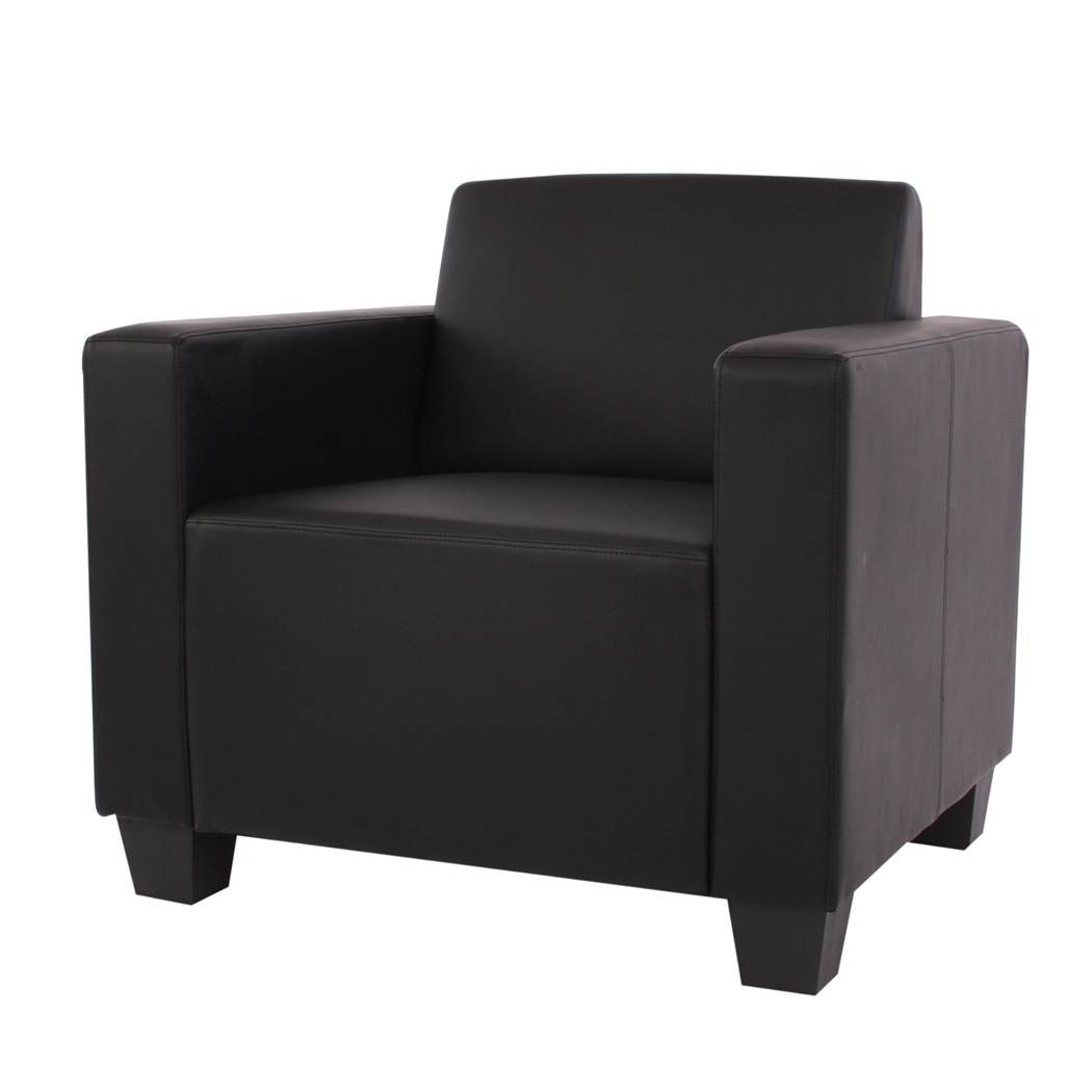 Fauteuil 1 place LONY, Design et Confort, en Cuir, Noir