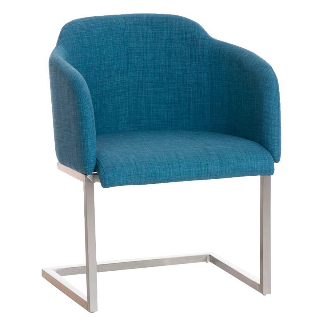 Fauteuil design TOKIO Tissu, Structure en Acier, assise rembourrée commode, Tissu, Bleu