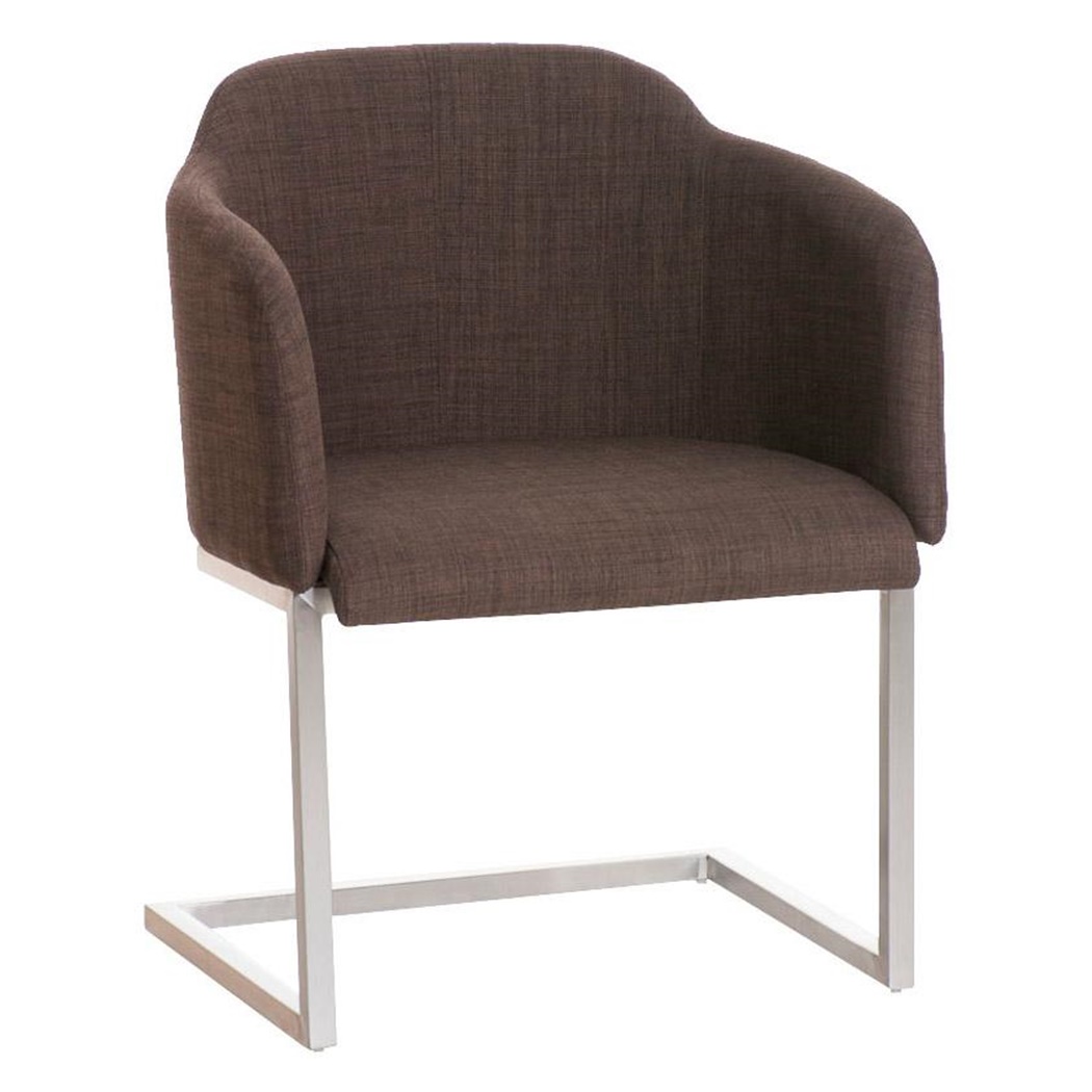 Fauteuil design TOKIO Tissu, Structure en Acier, assise rembourrée commode, Tissu, Marron