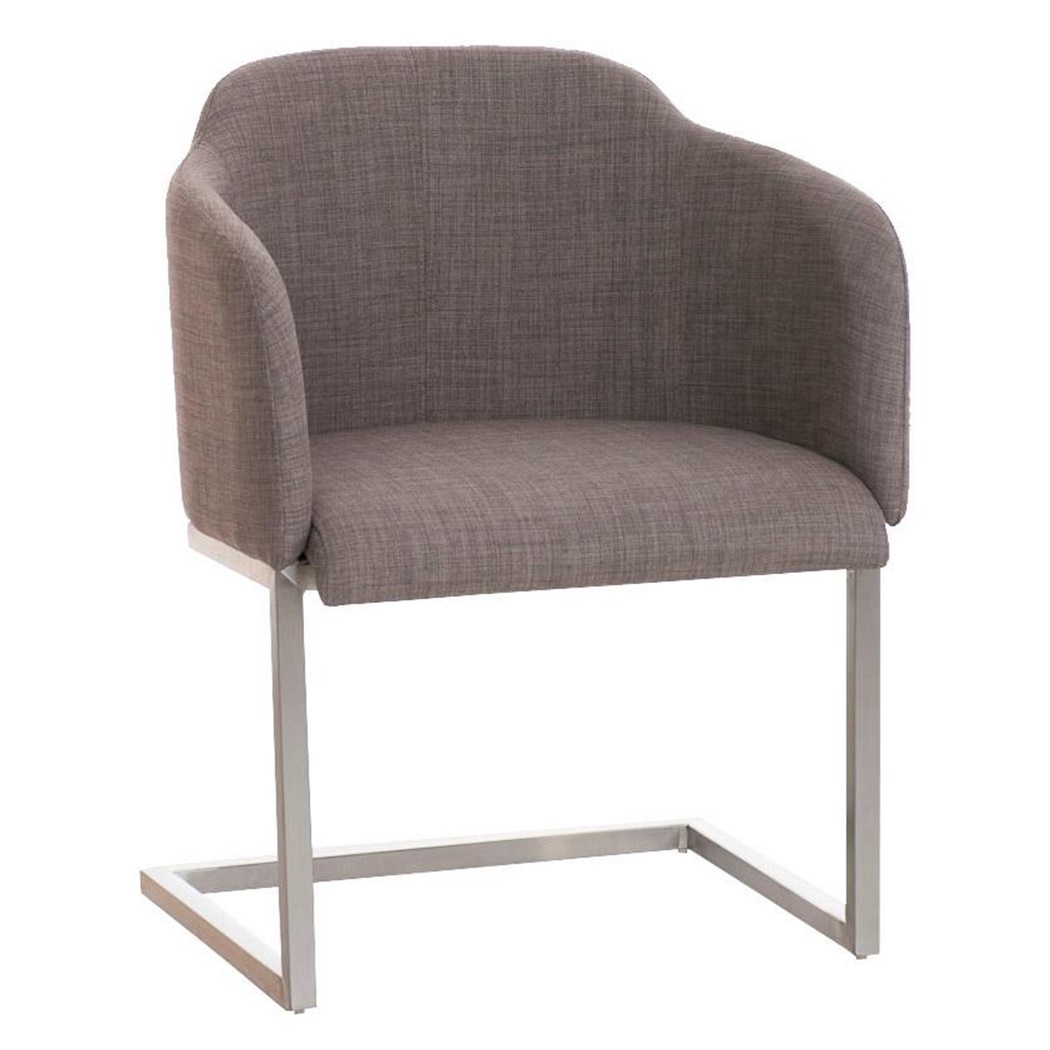 Fauteuil design TOKIO Tissu, Structure en Acier, assise rembourrée commode, Tissu, Gris