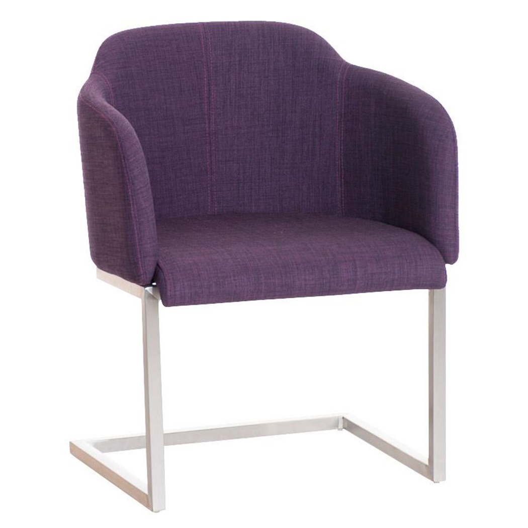 Fauteuil design TOKIO Tissu, Structure en Acier, assise rembourrée commode, Tissu, Violet