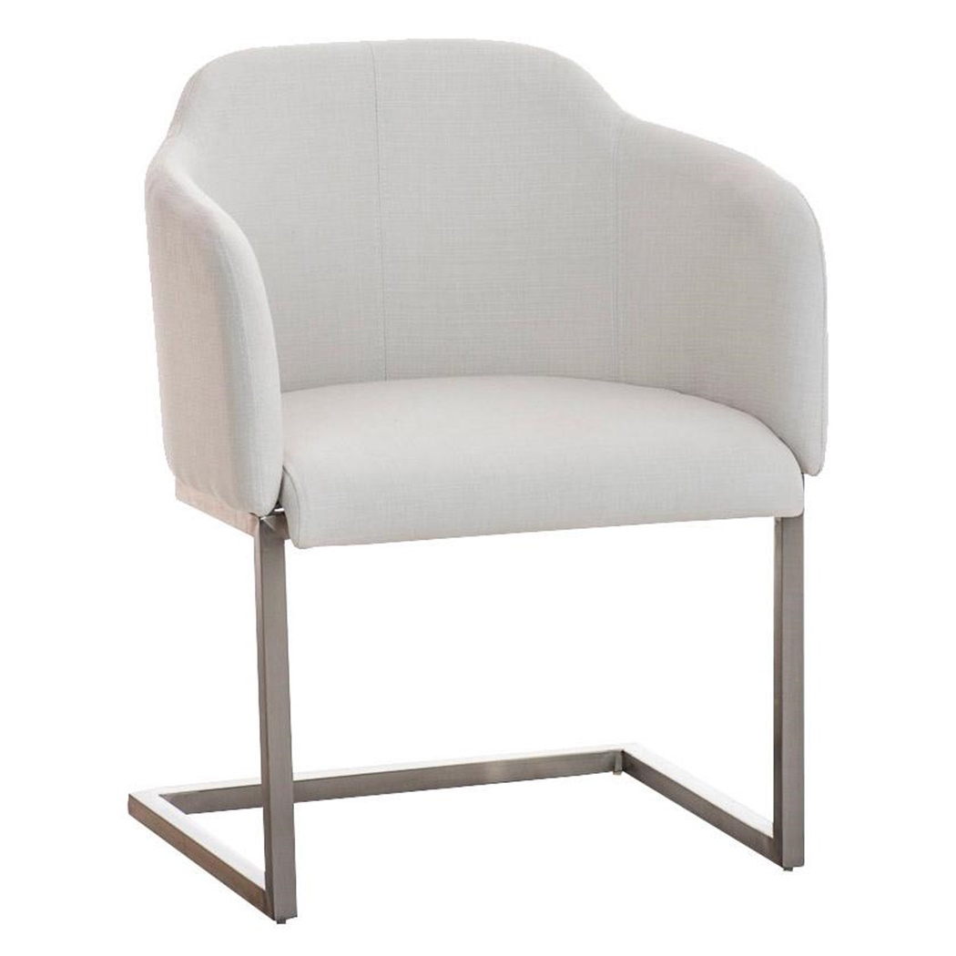 Fauteuil design TOKIO Tissu, Structure en Acier, assise rembourrée commode, Tissu, Blanc