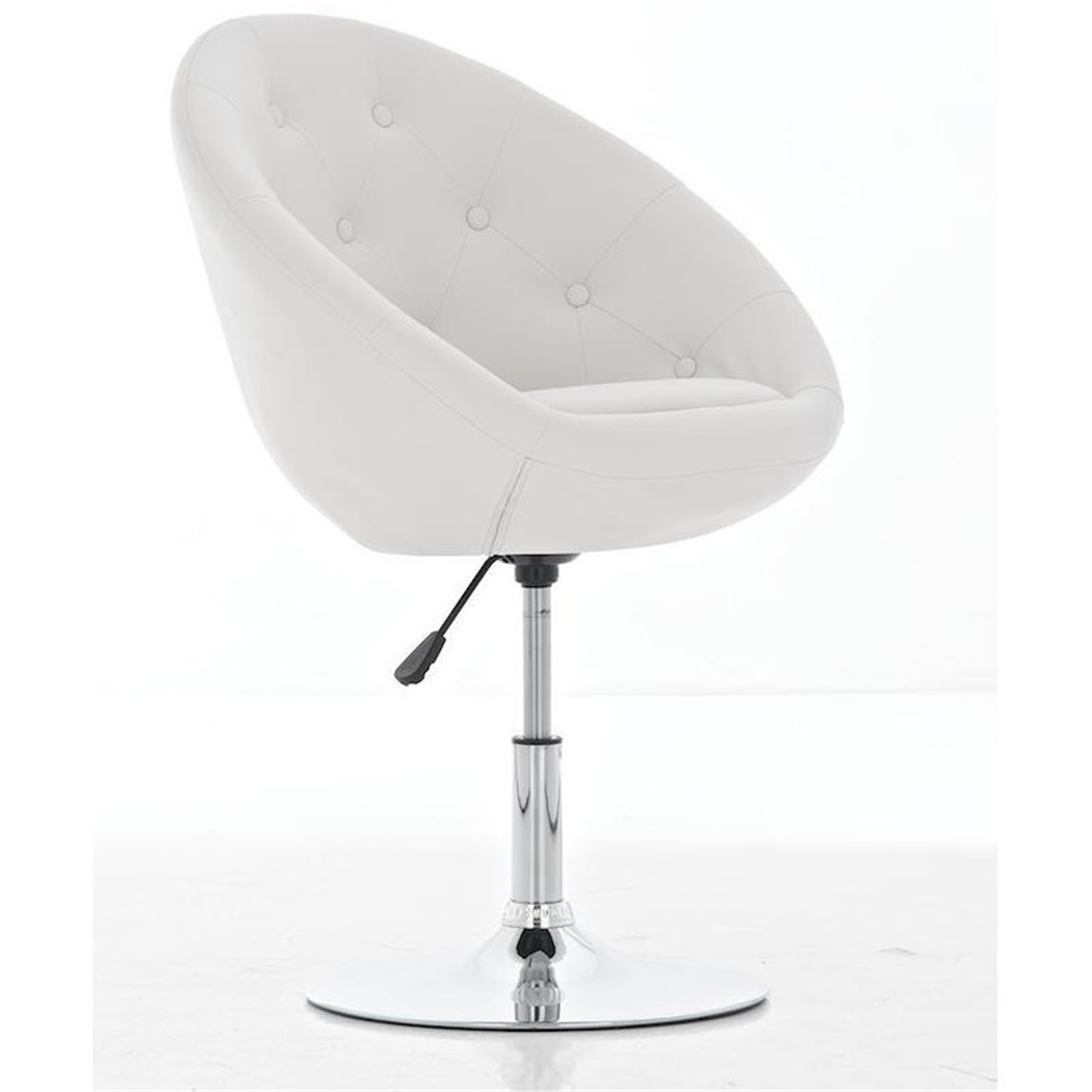 Tabouret style Chester capitonné BELFAST, Confort Maximum, Ample et Rembourré, Blanc