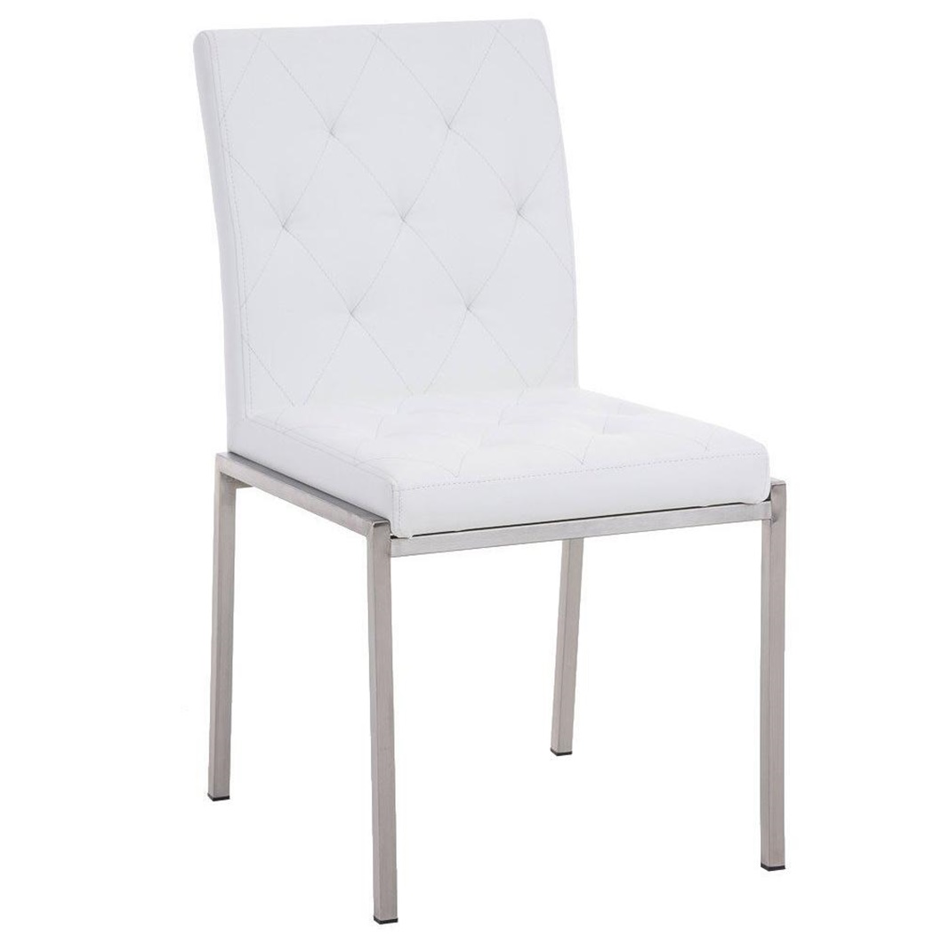 Chaise visiteur GALA, avec un Grand Rembourrage, très Robuste et Résistante, Cuir, Blanc