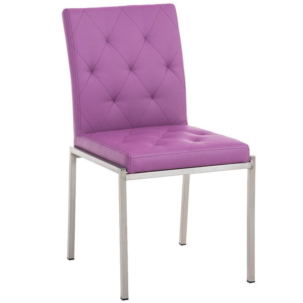 Chaise visiteur GALA, avec un Grand Rembourrage, très Robuste et Résistante, Cuir, Violet