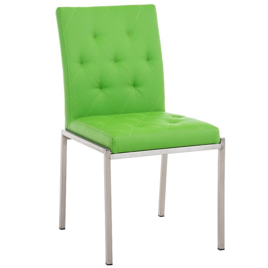 Chaise visiteur GALA, avec un Grand Rembourrage, très Robuste et Résistante, Cuir, Vert