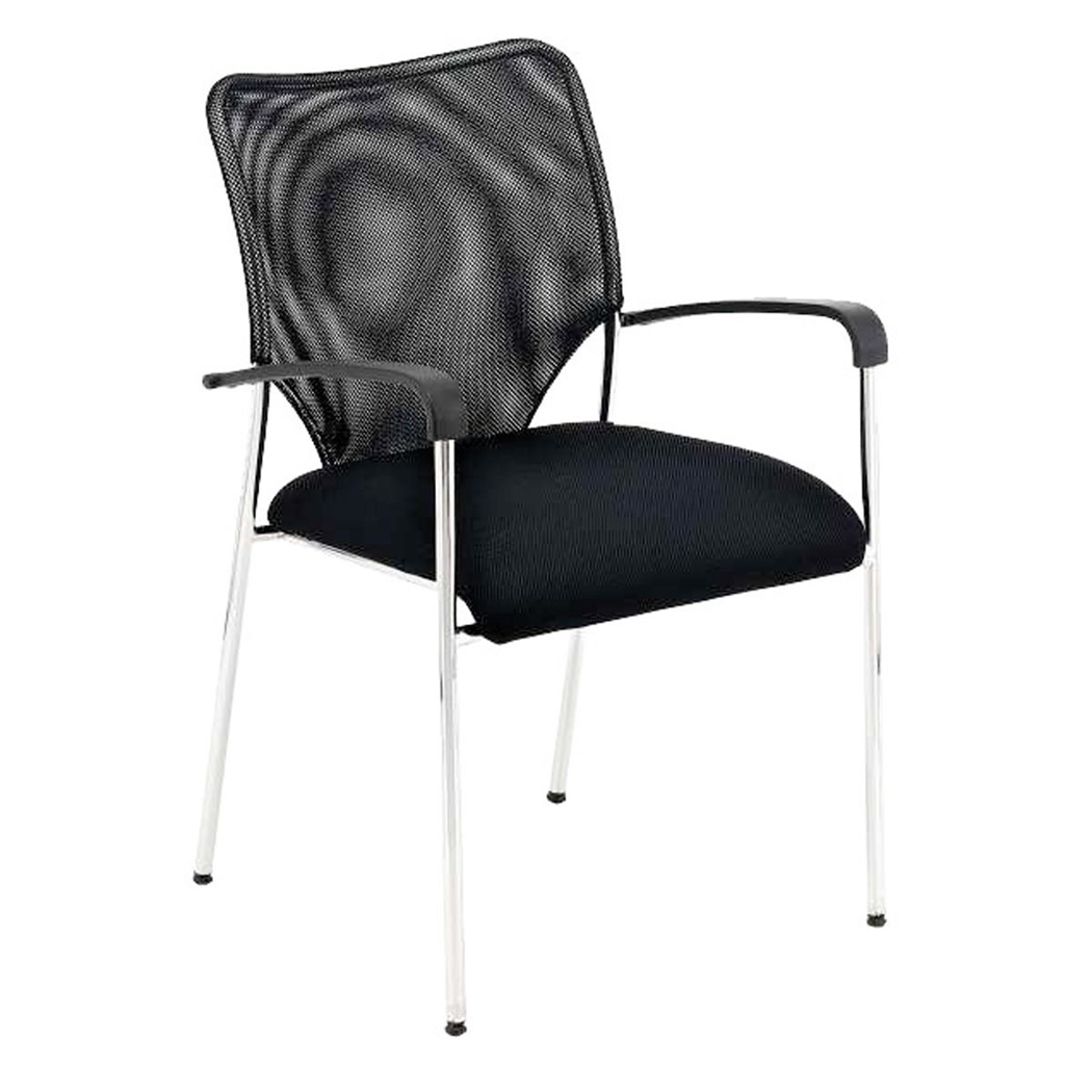 Chaise visiteur JAMAICA, Robuste et très Commode, en Maille Respirable, Noir