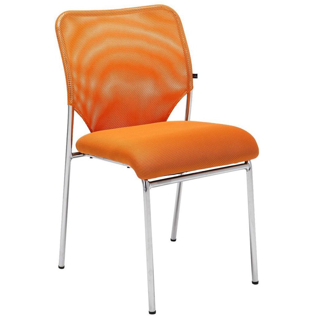 Chaise visiteur JAMAICA Sans Accoudoirs, Robuste et très Commode, en Maille Respirable, Orange