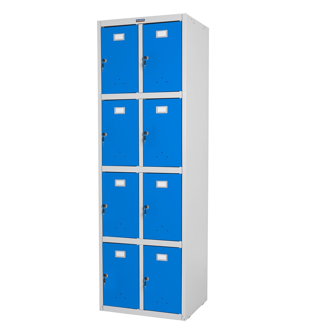 Meuble Casier BERIT 8 PORTES, 183x58x50 cm, en Acier, Bleu